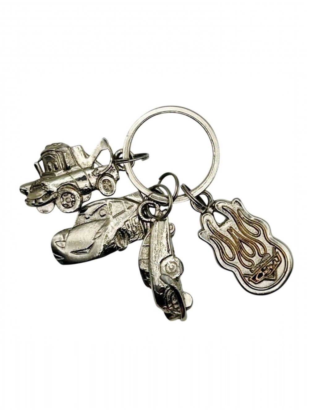VTG Disney Pixar Cars Keychain w/ Charms Lightning McQueen Mater Doc Hudson